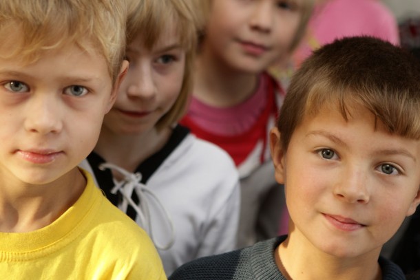 Pupils at school number 4 in Petrozavodsk. Photograph: Patrik Rastenberger