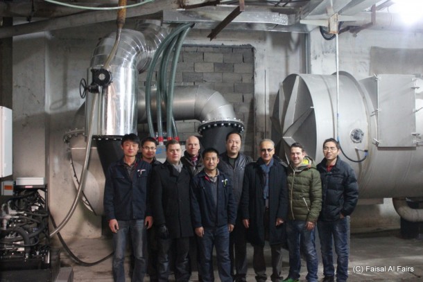 GreenStream's team of experts in front of newly installed cleantech equipment in the Shandong province in China. Photo: Faisal al Fairs