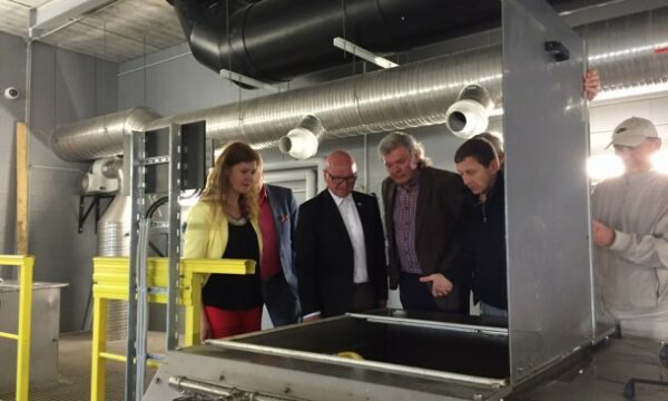 Examining the wastewater treatment plant in Jõelähtme, Estonia.