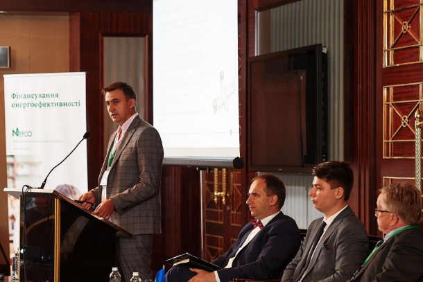 Andriy Levkonyuk, Team Leader (Ukraine), Finnish Consulting Group presenting the Finland Ukraine Trust Fund. Photo: NEFCO