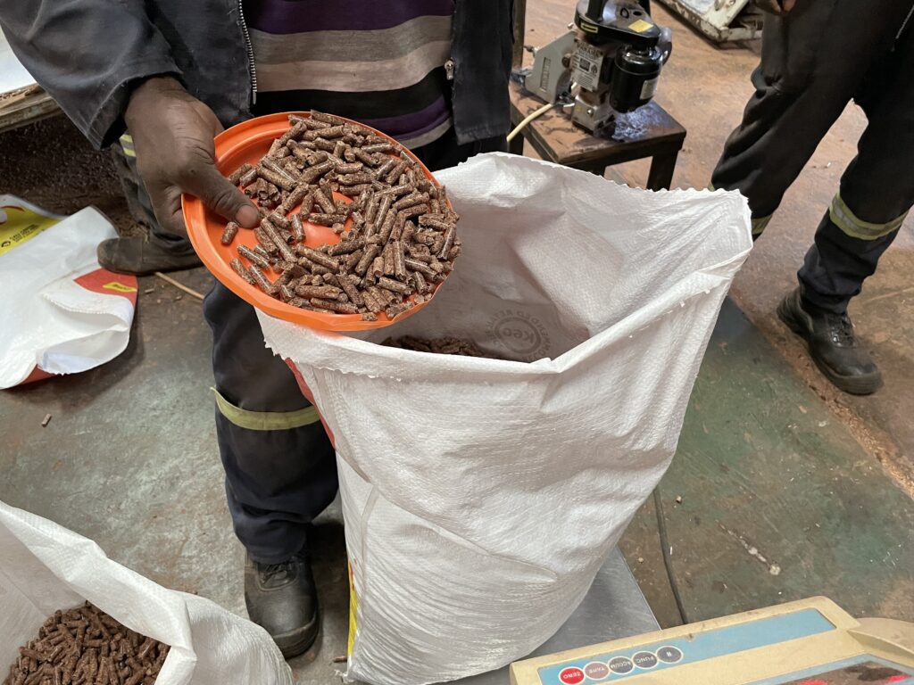 Men packing pellets