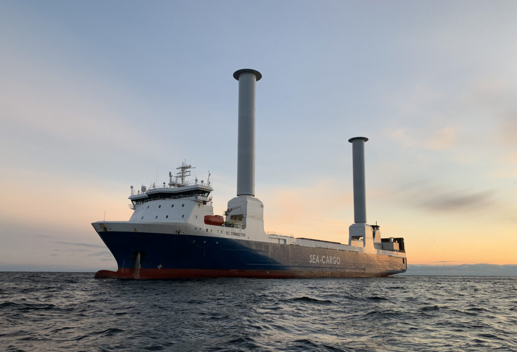 Norsepower Rotor Sails onboard Sea-Cargo. Photo: Sea-Cargo