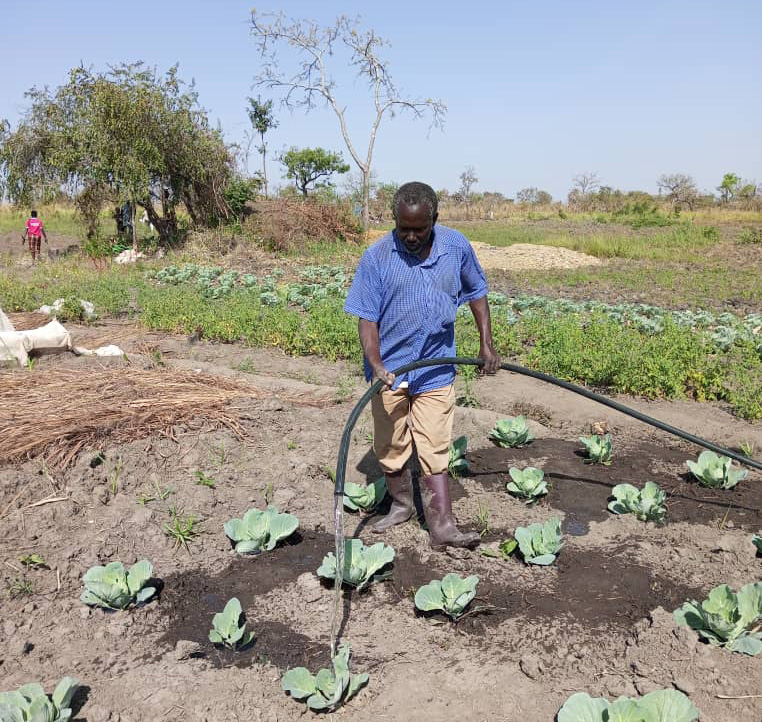 BGFA - Tulima Solar - A farmer in Uganda irrigating its land with a solar powered water pump solution