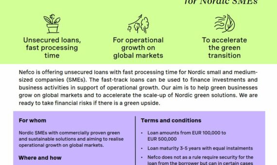 Nefco Fast-track loan fact sheet September 2023 thumbnail