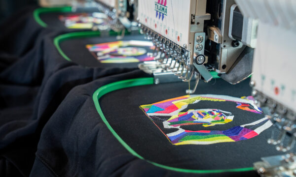 Basketball embroidery production