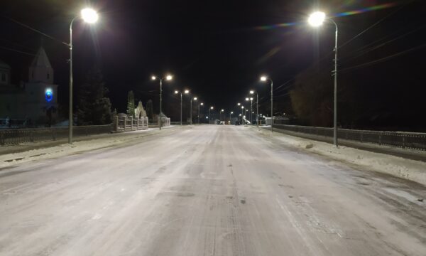 A new energy-efficient lighting system brightens up a street in Andrushivka