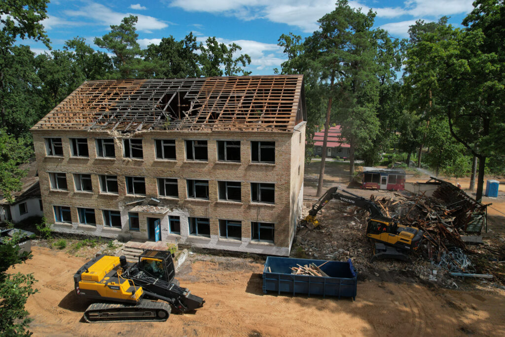 Demolition site in Irpin, Ukraine